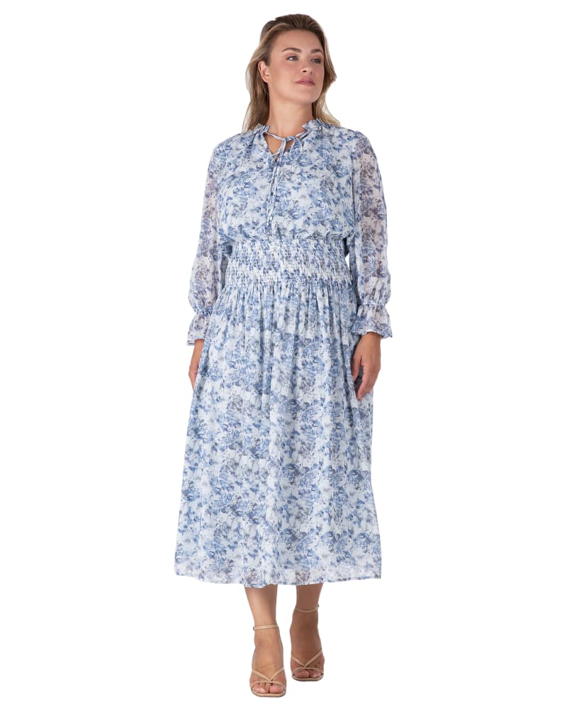 Blue vanilla floral maxi dress shop